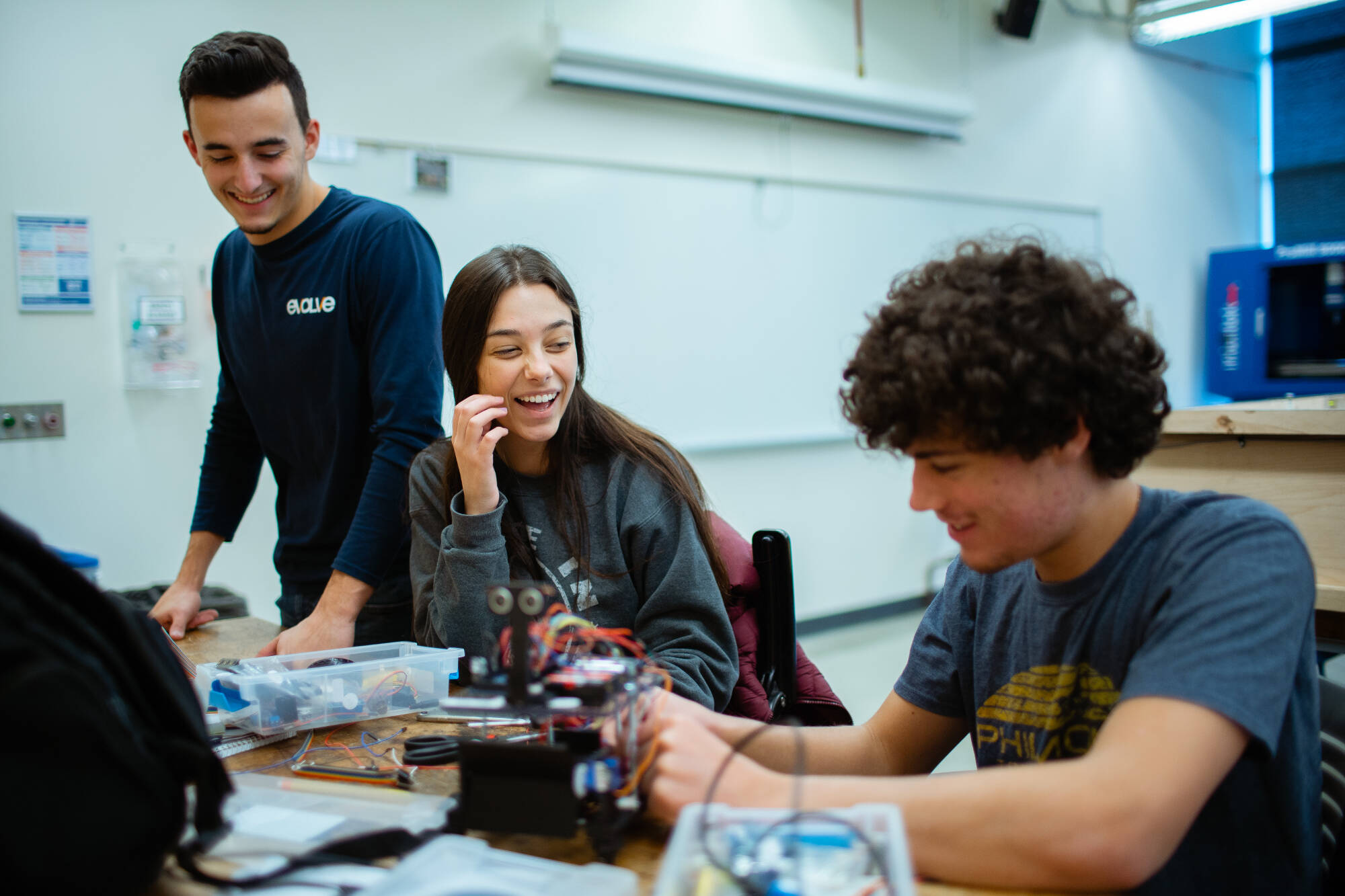 Students studying in their classroom